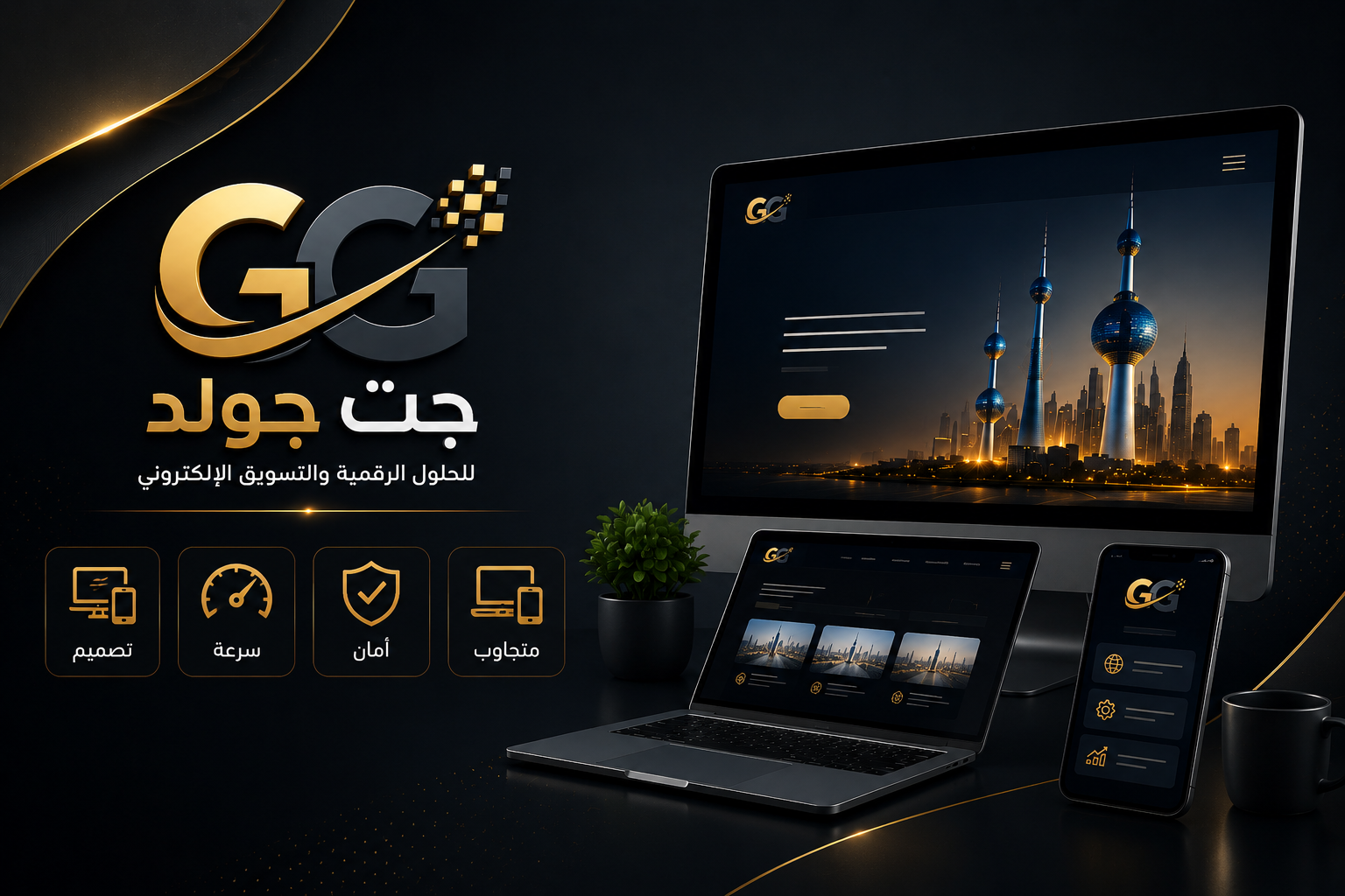 تصميم مواقع إلكترونية في الكويت باحترافية | جت جولد للحلول الرقمية